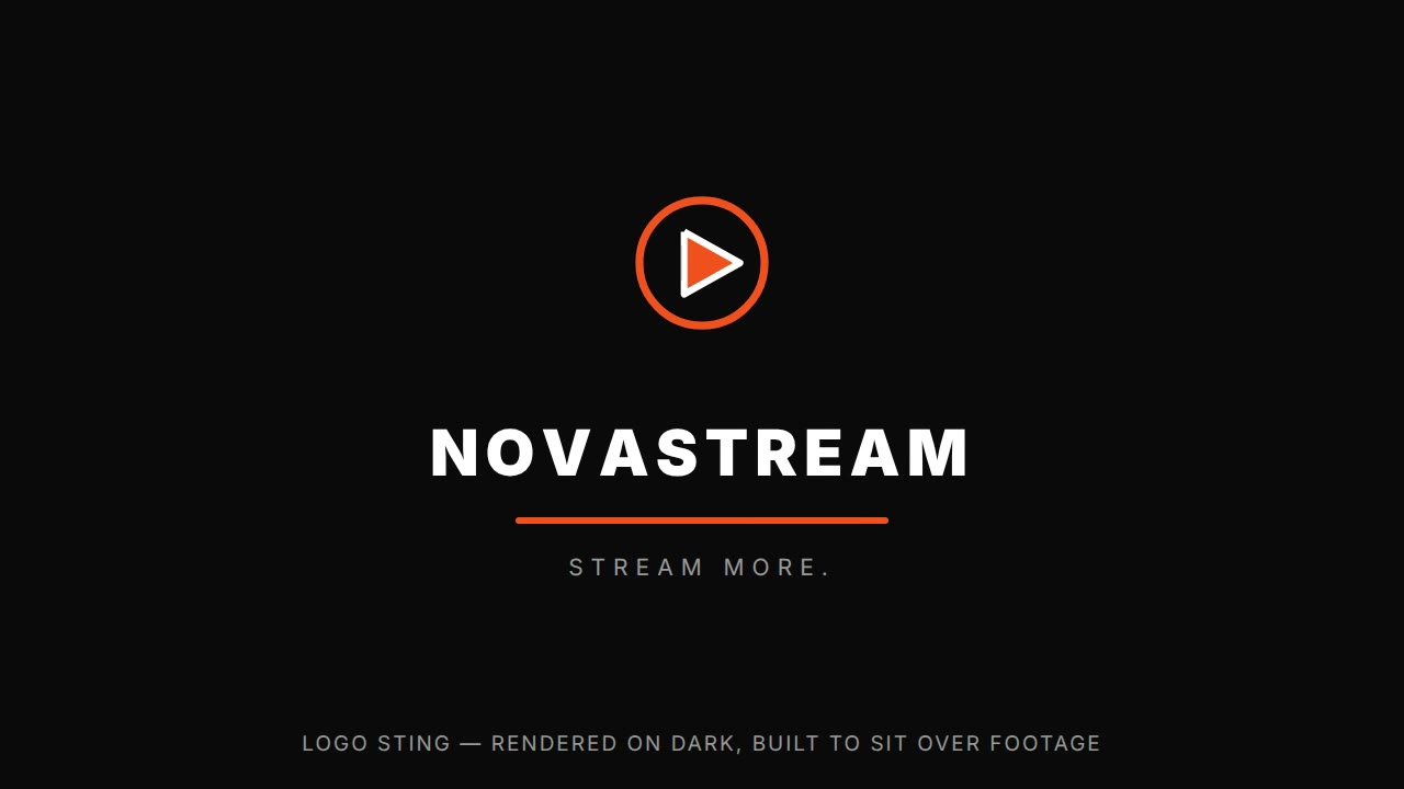 HyperFrames logo sting prompt — transparent-style overlay