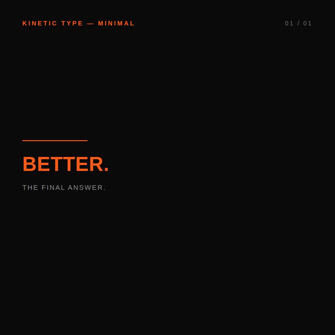 Kinetic typography prompt — minimal one-word story