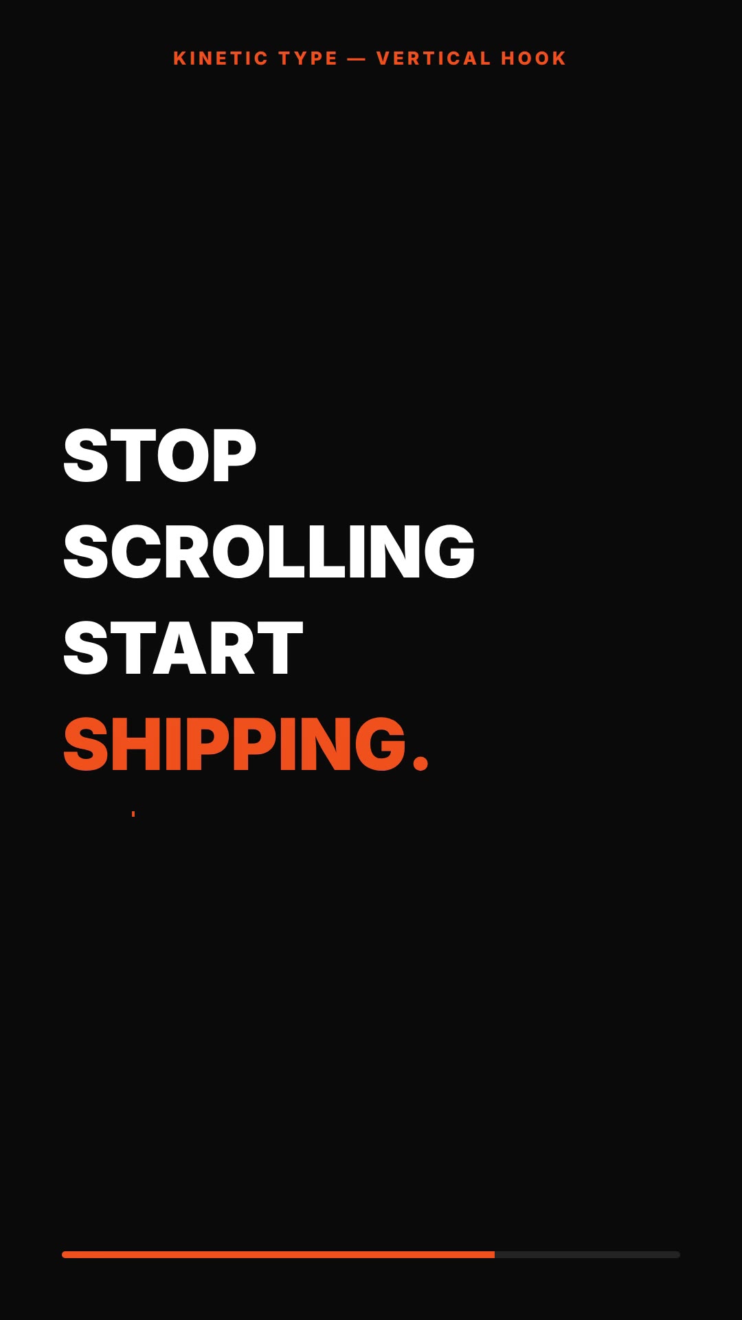 Kinetic typography prompt — vertical hook, 6 seconds