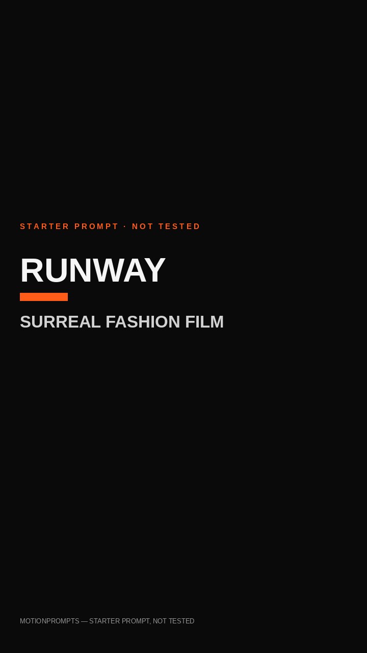 Runway Prompt — Surreal Fashion Film (Starter)