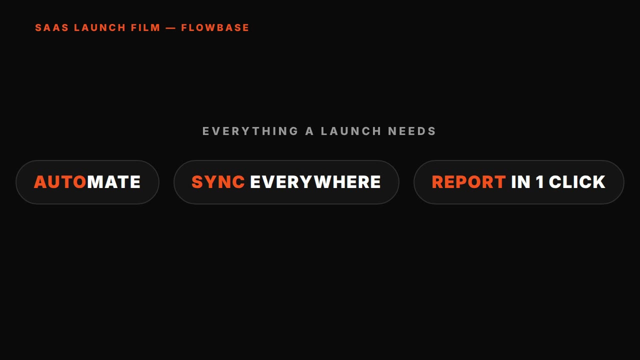 SaaS launch video — HyperFrames prompt (wordmark slam + product window)