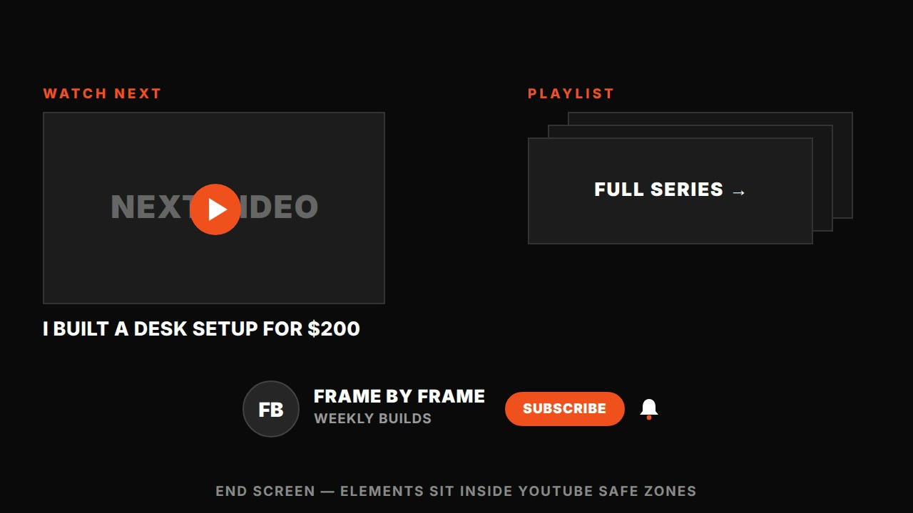 YouTube end screen — HyperFrames prompt (subscribe + next video cards)